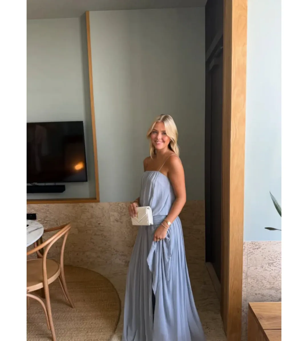Bec & Bridge Camile Blouson Maxi Dress Cloud Blue Size 8 for rent on The Volte - main image