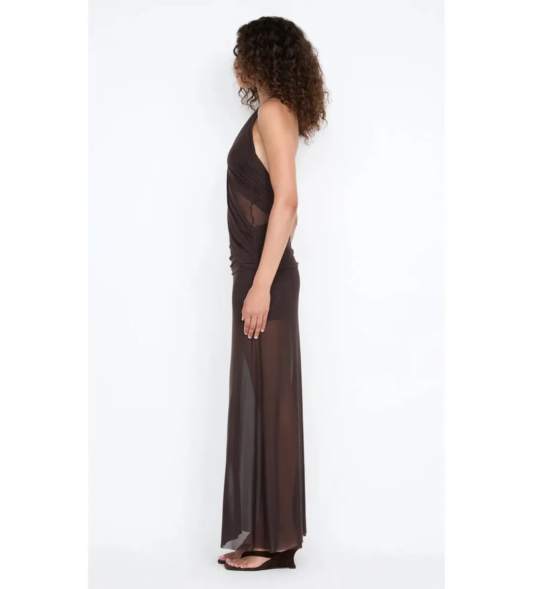 Bec & Bridge Deija Halter Maxi Dress Dark Chocolate Size 8 for rent on The Volte - main image