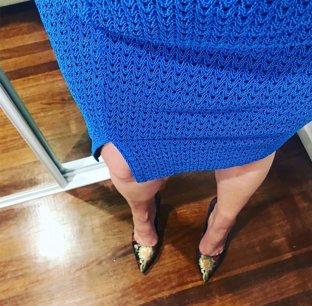 Sacha Drake Blue one shoulder dress size 14 for rent on The Volte - main image