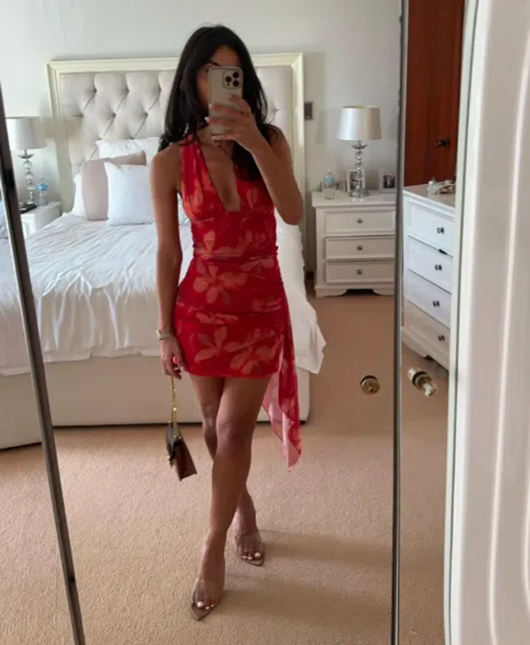 Benni Penelope Halter Mini Hibiscus Print Dress Size 8 for rent on The Volte - main image