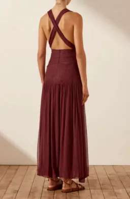 Shona Joy Marquis Plunged Tie Back Midi Dress for rent on The Volte - image 2