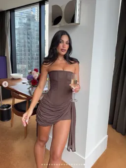 Leau Mira Mesh Corset Dress - Chocolate Brown Size Large (12-14) for rent on The Volte - image 3