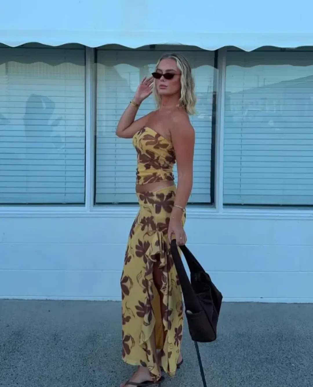 Benni Bindi Maxi Dress In Butter Floral Size 8 for rent on The Volte - main image