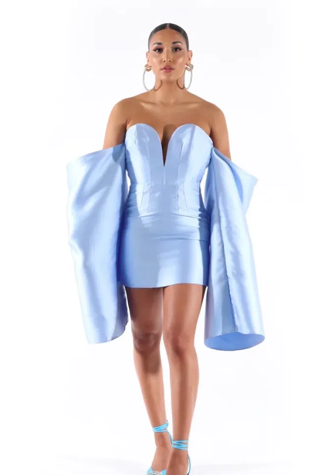 Khirzad Femme Sol Mini Dress Blue Size 8 for rent on The Volte - main image