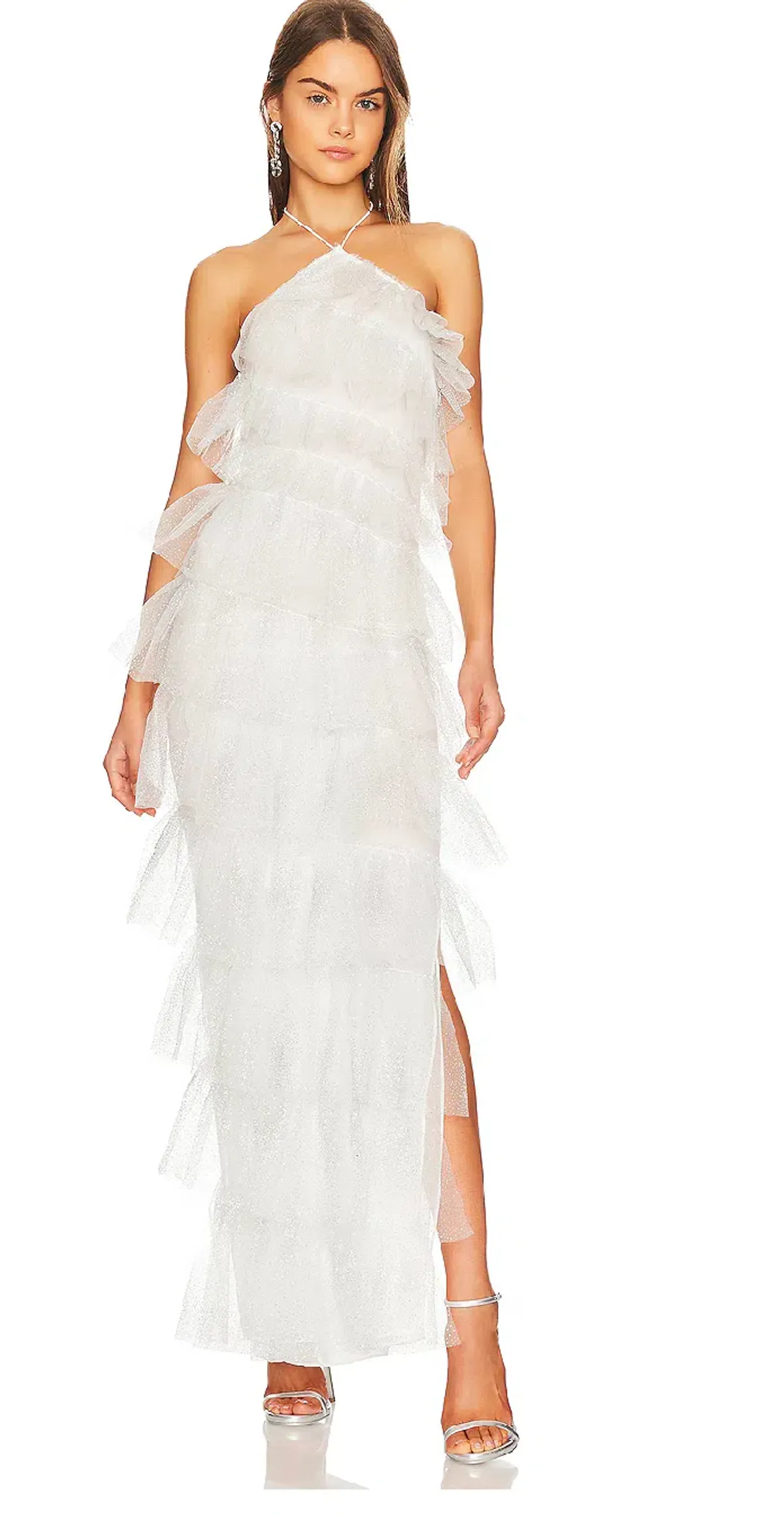 The Bar Henri Gown in Blanc Sparkle Size 8 for rent on The Volte - main image