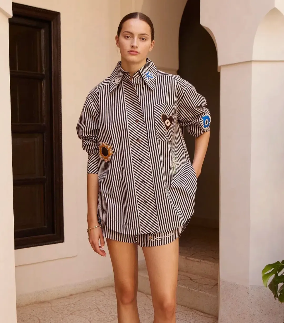 Sirocco Embroidered Shirt & shorts for rent on The Volte - main image
