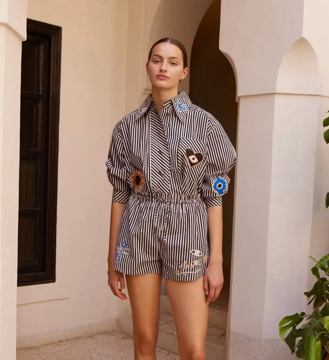 Sirocco Embroidered Shirt & shorts for rent on The Volte - main image