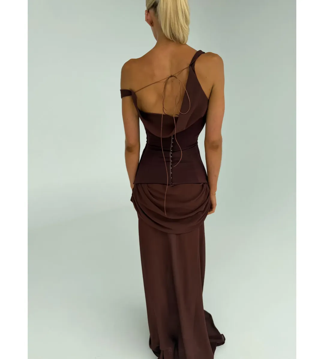 Natalie Rolt Cadence Gown Espresso Size 0 AU 6 for rent on The Volte - main image
