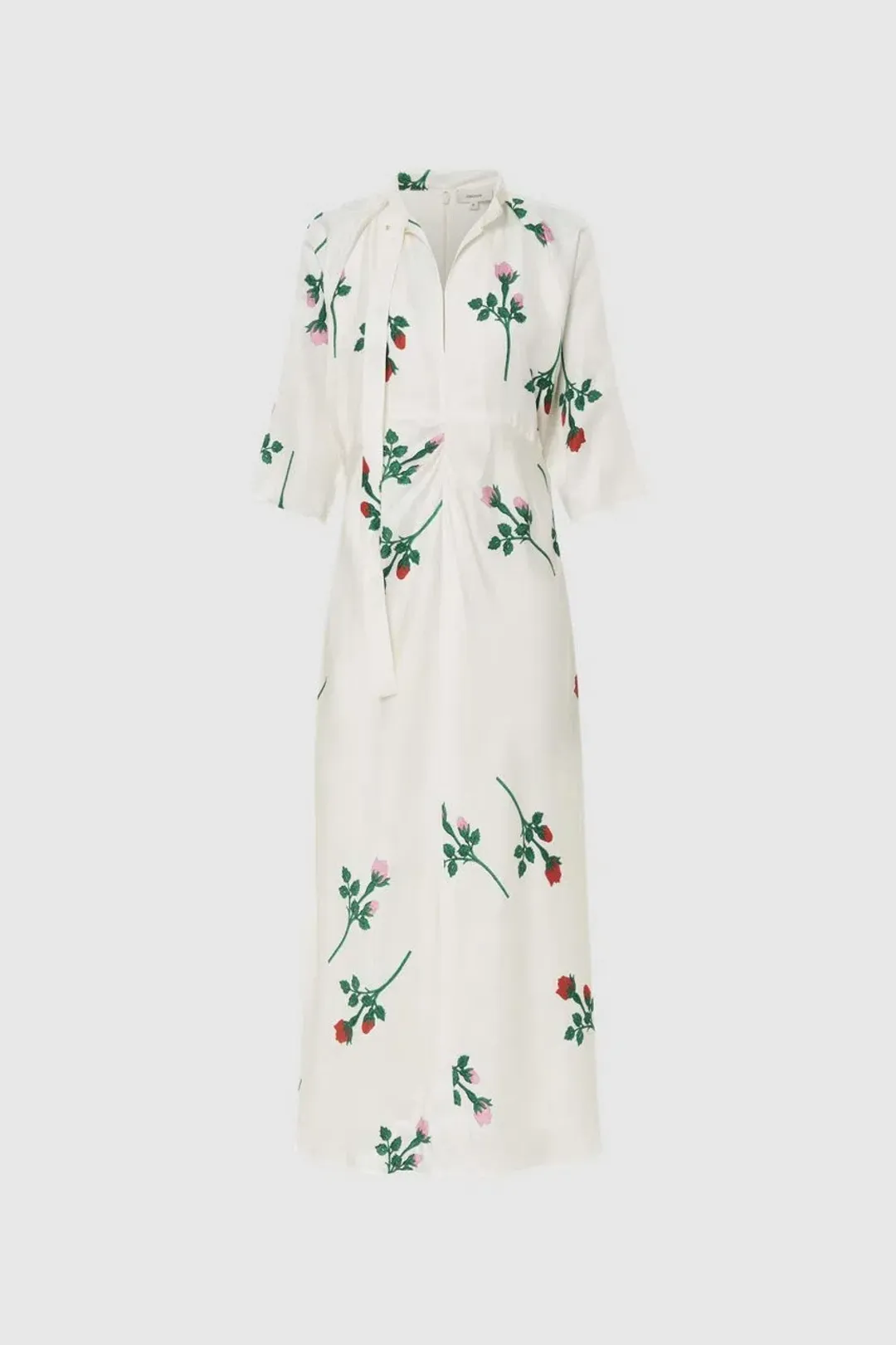 Oroton Rosebud Tie Neck Silk Dress Size 12 for rent on The Volte - main image