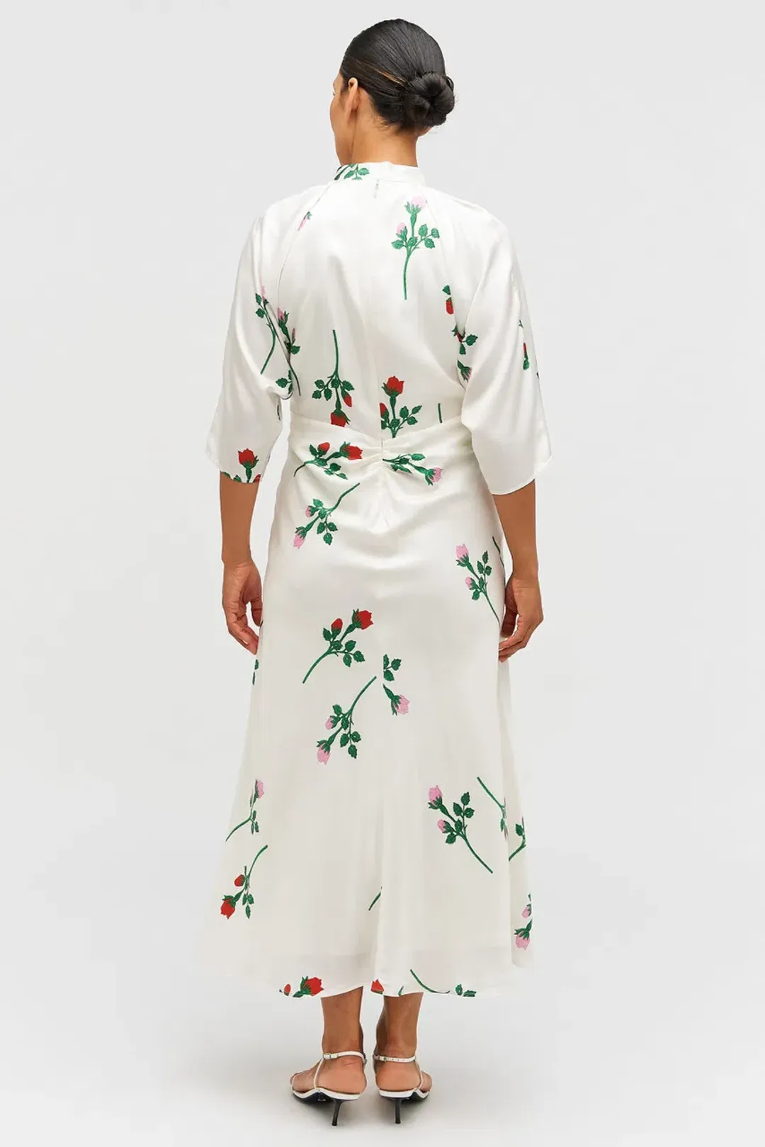 Oroton Rosebud Tie Neck Silk Dress Size 12 for rent on The Volte - main image