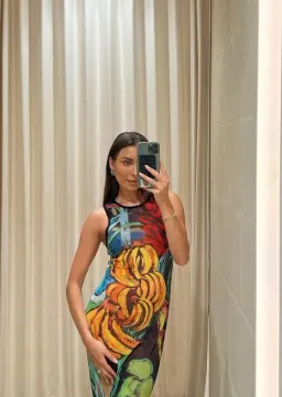 Venroy Mesh Tank Dress Jamaica Print Size 8 S Small for rent on The Volte - image 5