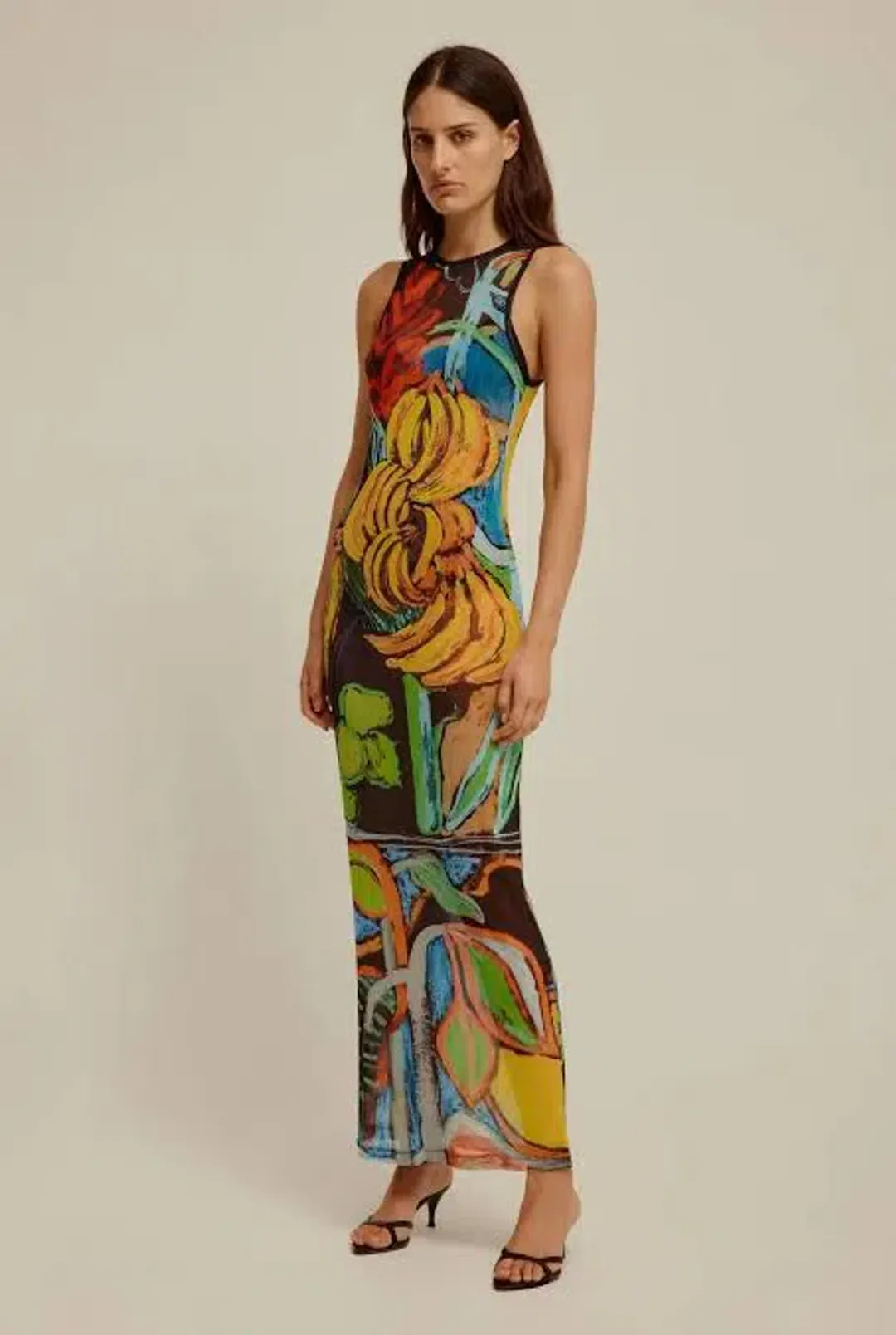 Venroy Mesh Tank Dress Jamaica Print Size 8 S Small for rent on The Volte - main image
