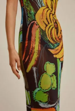 Venroy Mesh Tank Dress Jamaica Print Size 8 S Small for rent on The Volte - image 4