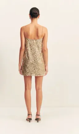 Shona Joy Bria Mini Dress in Gold for rent on The Volte - image 5