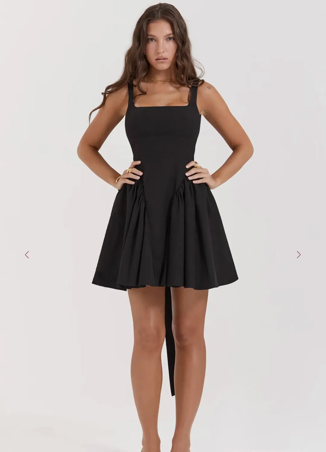 House of CB Black Bow Mini Dress size 8 for rent on The Volte - main image
