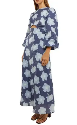 Palm Noosa Magnolia Dress in Blue Hibiscus for rent on The Volte - image 3