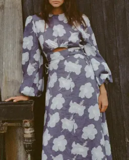 Palm Noosa Magnolia Dress in Blue Hibiscus for rent on The Volte - image 1