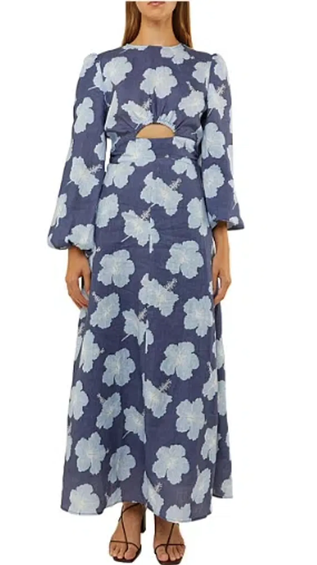 Palm Noosa Magnolia Dress in Blue Hibiscus for rent on The Volte - main image