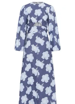 Palm Noosa Magnolia Dress in Blue Hibiscus for rent on The Volte - image 4