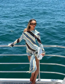 Benni Elise mini Dress in Ocean Stripe size 6 for rent on The Volte - image 1