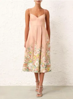Zimmermann Matchmaker Picnic Midi Dress in Pink Floral Size 3 AU 14 for rent on The Volte - image 1