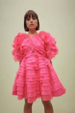 Aje Amour Ruffle Mini Dress Pink Size 16 for rent on The Volte - image 3
