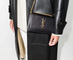 Saint Laurent Kate Textured Leather Chain Bag Medium Black for rent on The Volte - image 2