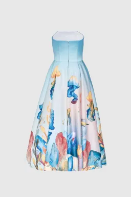 Justin Tong Aquarelle Midi Dress Multi Size 16 for rent on The Volte - image 9