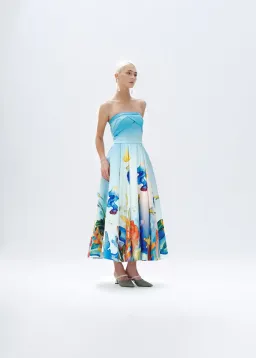 Justin Tong Aquarelle Midi Dress Multi Size 16 for rent on The Volte - image 4