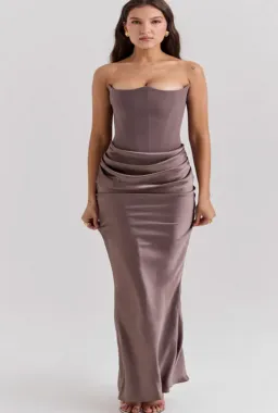 House of CB Persephone Smoke Strapless Corset Maxi Dress for rent on The Volte - image 2