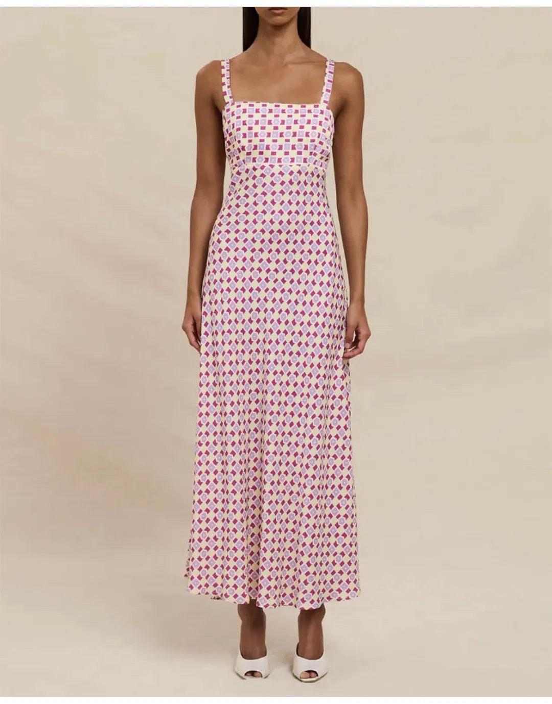 BY JOHNNY. Zinnia Geo Bias Midi Dress for rent on The Volte - main image