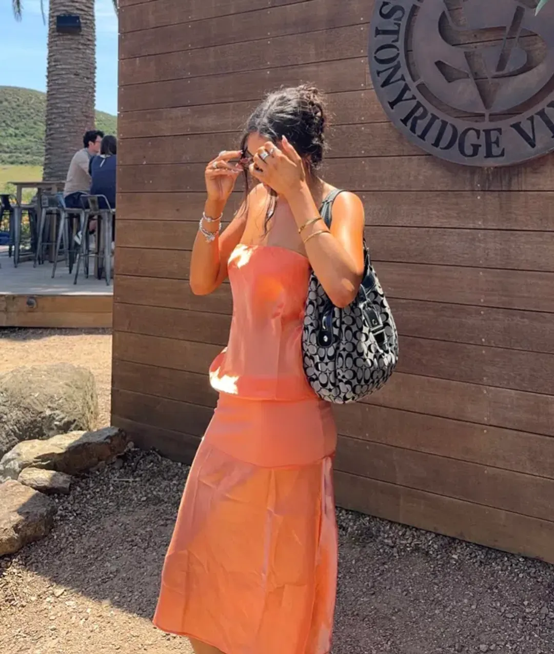 Mode Mischief Sheer Panel Dress spritz/orange 6 for rent on The Volte - main image