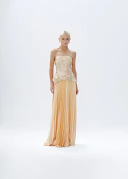Justin Tong Cascade Pleated Gown Size 10 for rent on The Volte - image 2