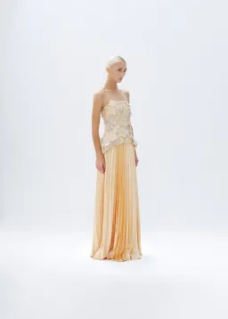 Justin Tong Cascade Pleated Gown Size 10 for rent on The Volte - image 3