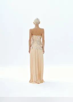 Justin Tong Cascade Pleated Gown Size 10 for rent on The Volte - image 7