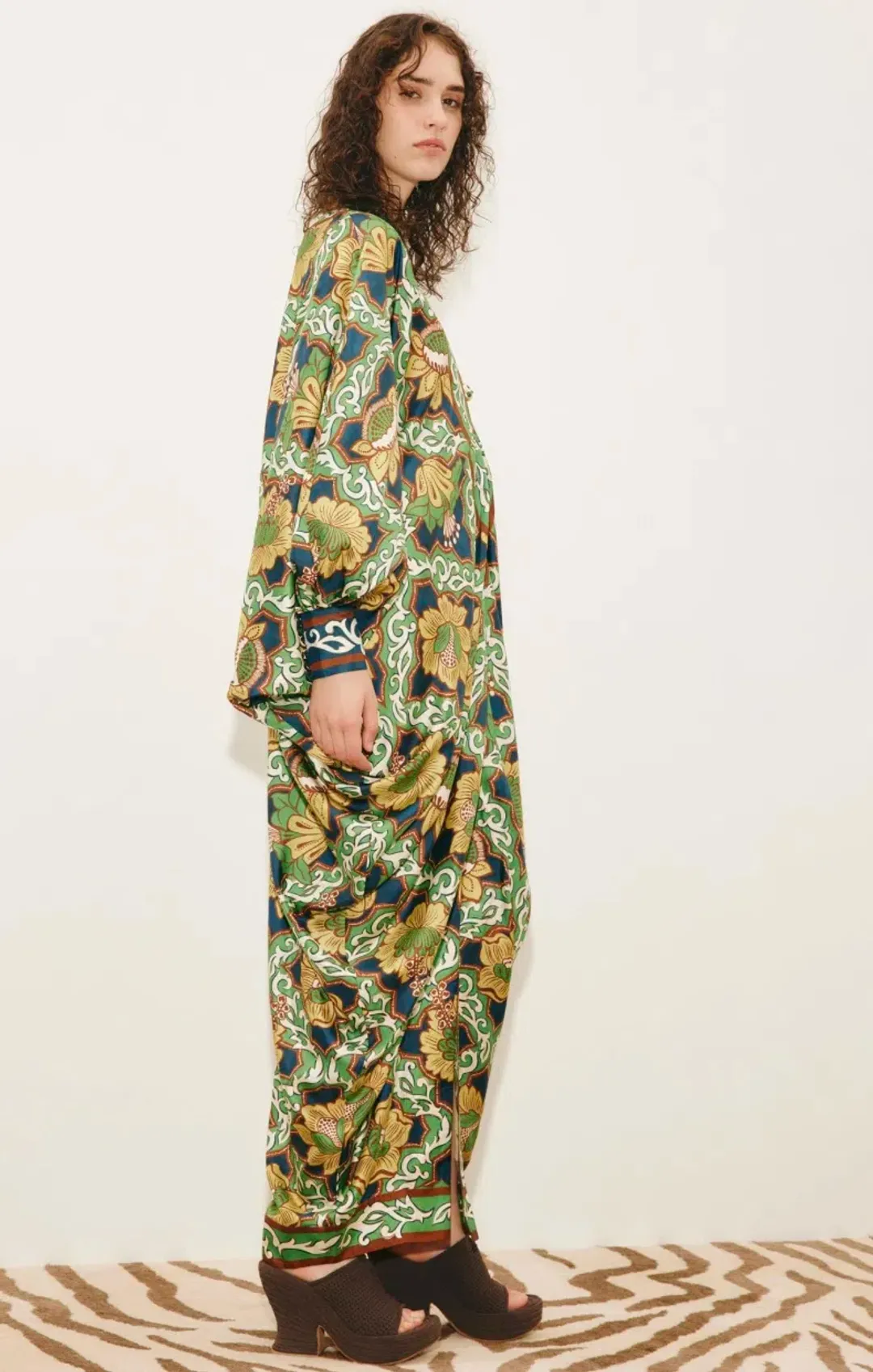 Alémais Liana V Neck Silk Midi Size 14 for rent on The Volte - main image