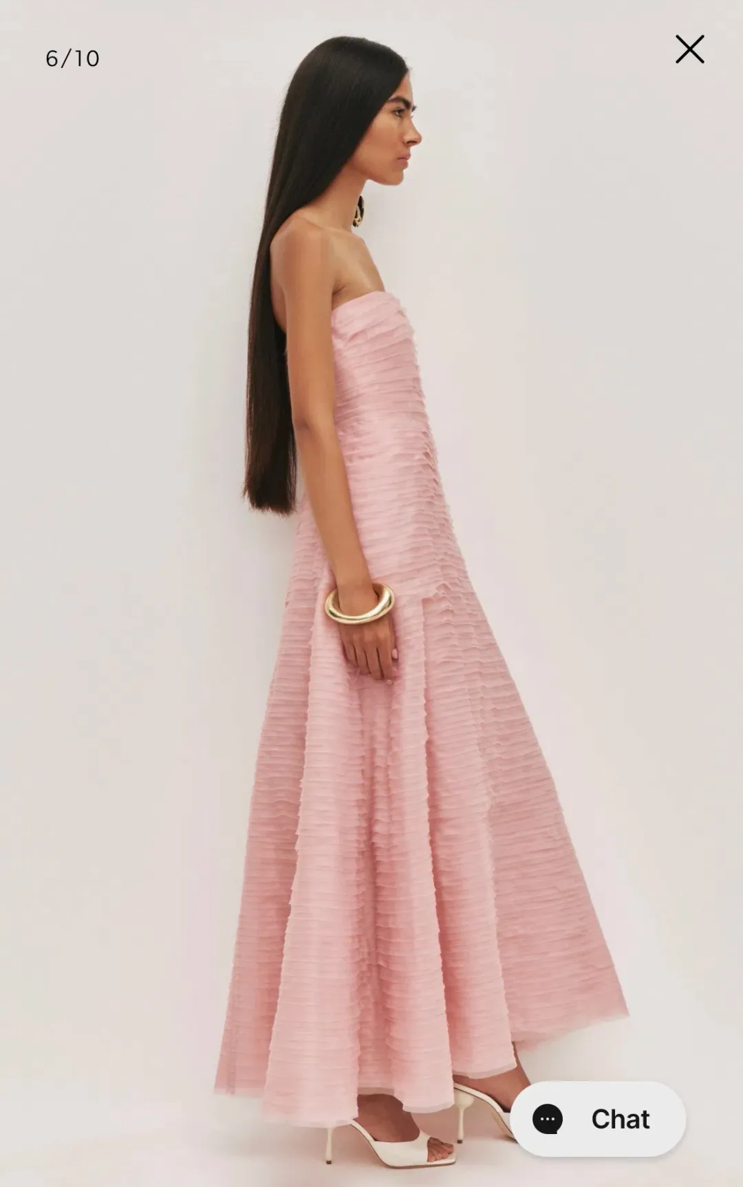 Aje Soundscape Maxi Dress in Chalk Pink, size 12 for rent on The Volte - main image