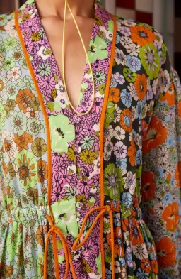 Alémais Orange Blossom Spliced Midi Dress Size 14AU for rent on The Volte - image 4