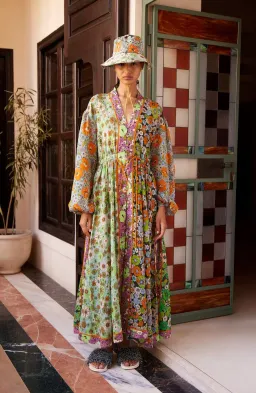 Alémais Orange Blossom Spliced Midi Dress Size 14AU for rent on The Volte - image 1