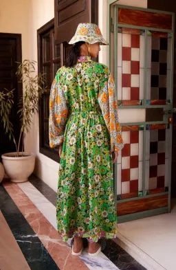 Alémais Orange Blossom Spliced Midi Dress Size 16AU for rent on The Volte - image 3