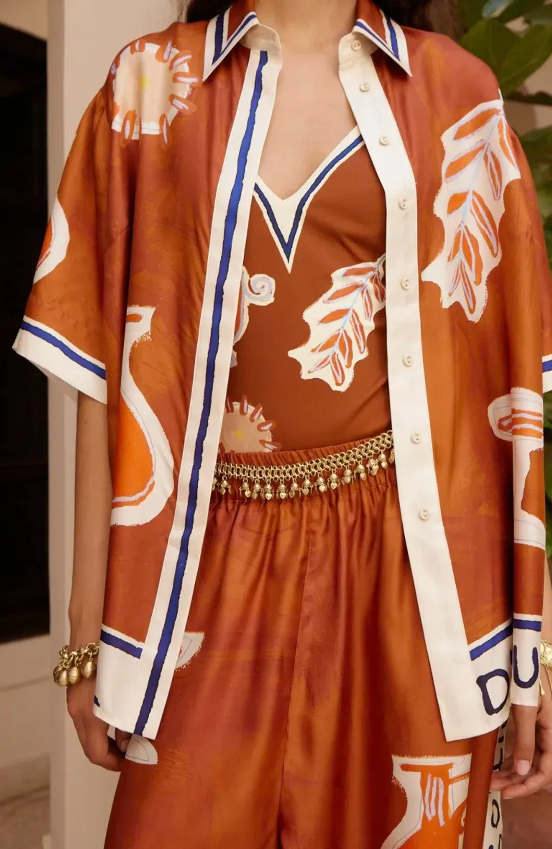 Alémais soleil d'amour tapered silk pant size 14 for rent on The Volte - main image