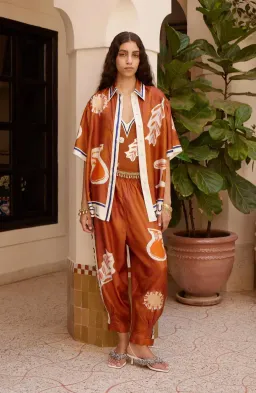 Alémais soleil d'amour tapered silk pant size 16AU for rent on The Volte - image 2