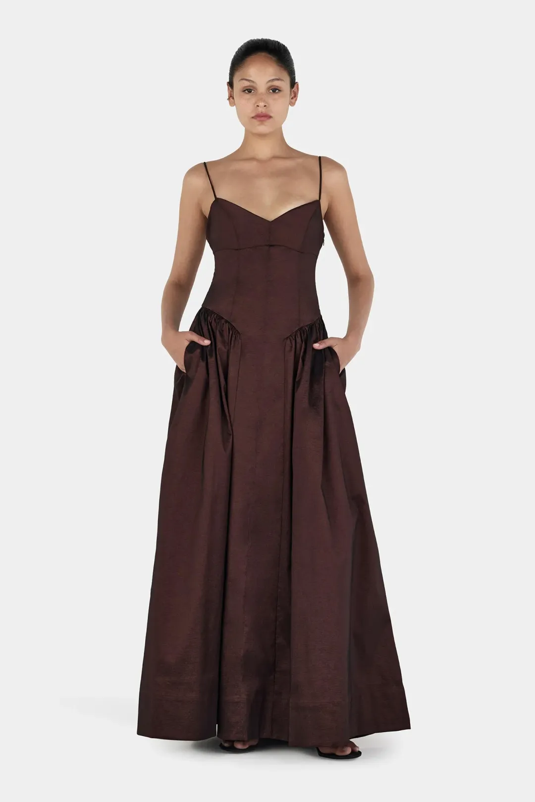 Hansen And Gretel Bellini Gown Chocolate Size 12 for rent on The Volte - main image