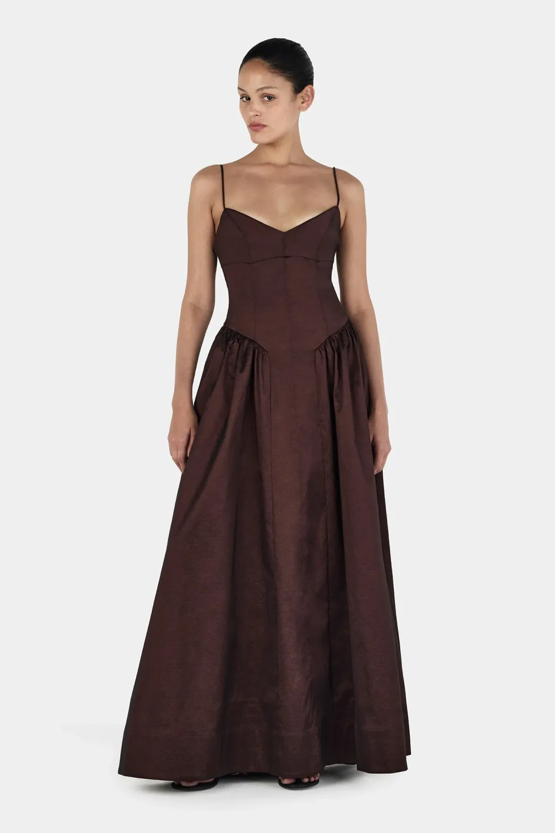 Hansen And Gretel Bellini Gown Chocolate Size 12 for rent on The Volte - main image