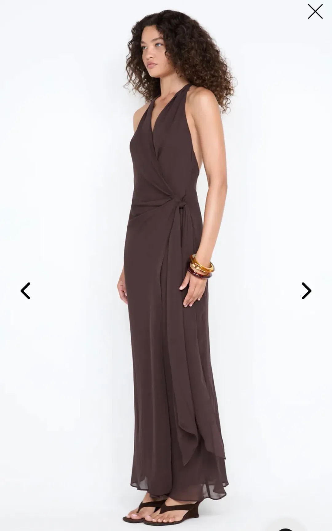 SONEVA WRAP DRESS - DARK CHOCOLATE  for rent on The Volte - main image