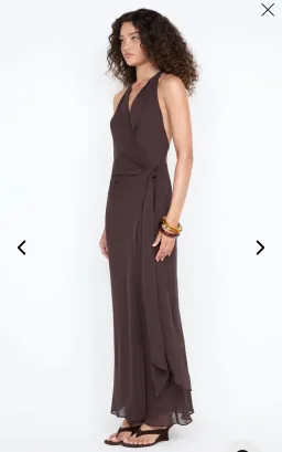 SONEVA WRAP DRESS - DARK CHOCOLATE  for rent on The Volte - image 3