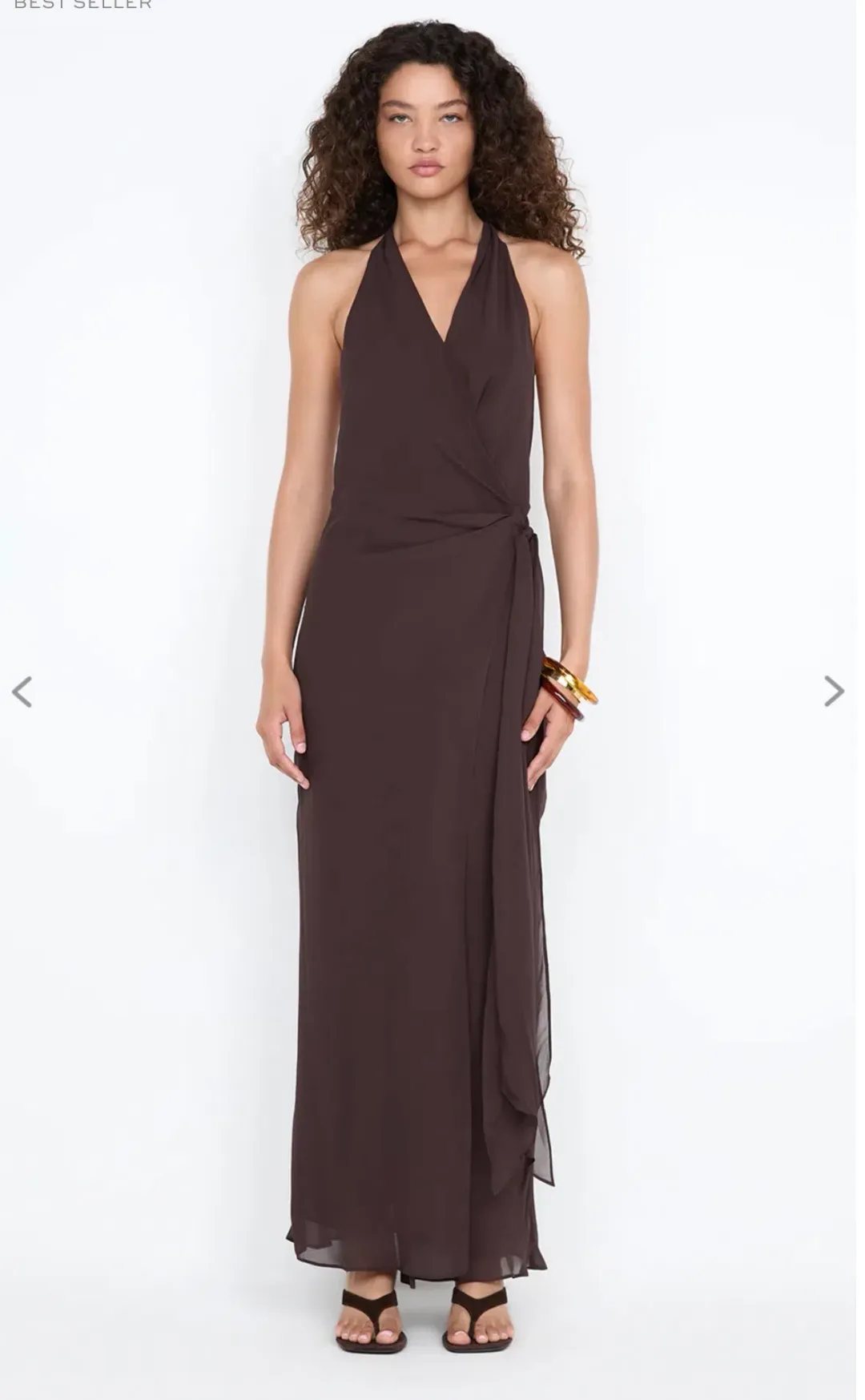 SONEVA WRAP DRESS - DARK CHOCOLATE  for rent on The Volte - main image