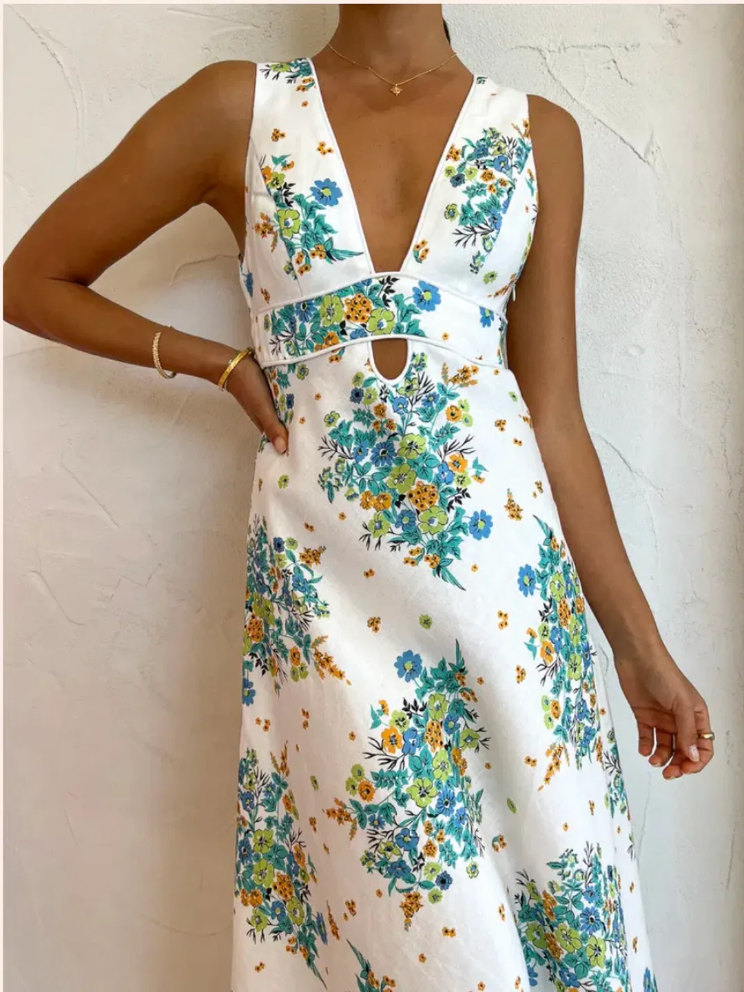 By Johnny - Roma Floral Midi Dress - Size 6  for rent on The Volte - main image