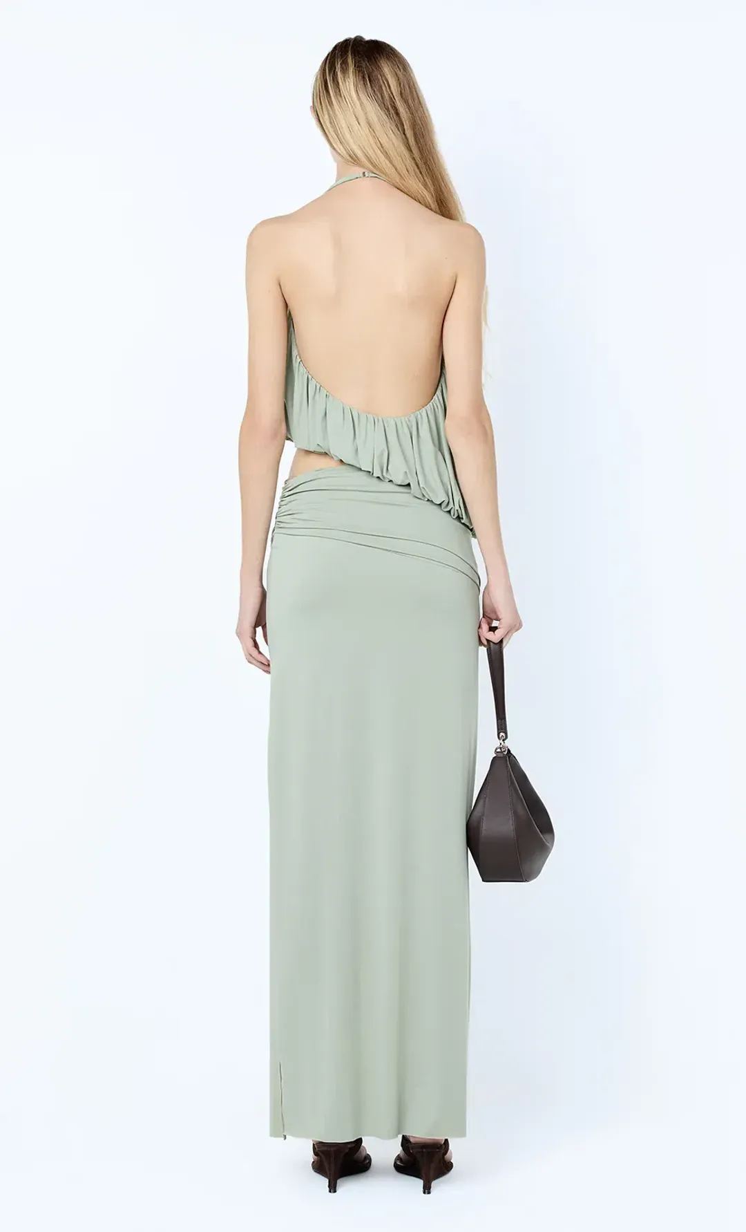 Bec & Bridge CADENCE RACER MAXI DRESS PISTACHIO Size 10 for rent on The Volte - main image