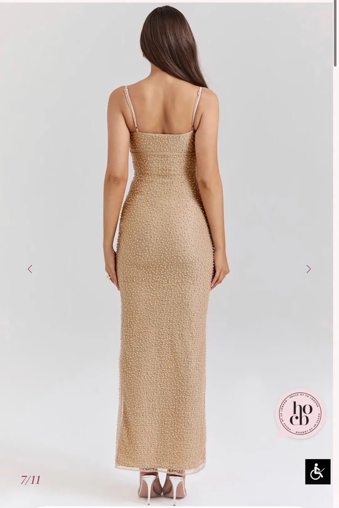 House of CB Seapearl Embellished Maxi Dress SIZE M for rent on The Volte - main image